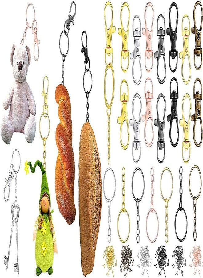 DIY Crafts (40 Pcs, 35mm Nickel Silver) Swivel Snap Hooks with Keychain Rings Set Includes Swivel Snap Clasps in Choice Colors & Keychain Rings with Open Jump Rings in Colors and Screw Eye Pins - Image 3